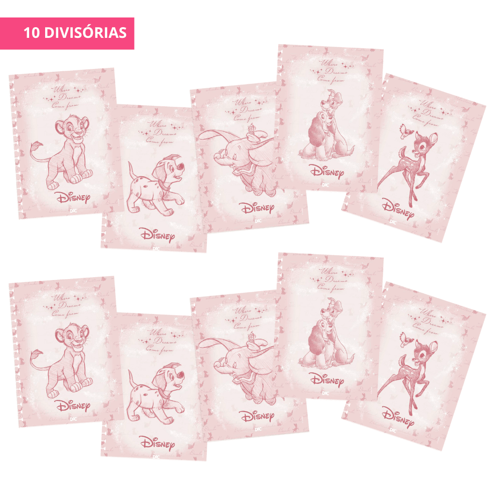 Caderno Smart Universitário 10 Divisórias Disney Classics 80 fls - DAC