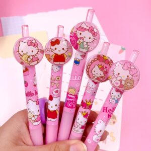 Caneta Clic Esferográfica Azul Hello Kitty - Pacote 4 Und