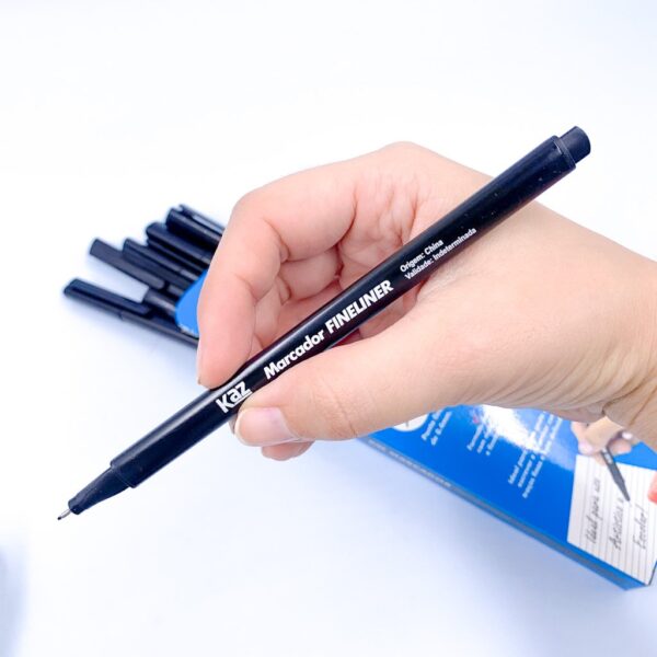 Caneta Hidrográfica Fineliner 0.4mm Preta KAZ - CX 10 UND