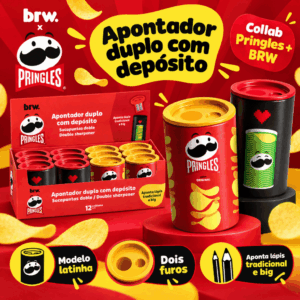 Apontador Duplo Lata c/ Depósito PRINGLES - BRW - UND