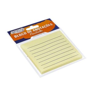 Bloco Adesivado Smart Notes Pautado amarelo 76x76 mm BRW