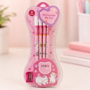 Kit Escolar My Cat 9 Peças - FOFY - BLISTER