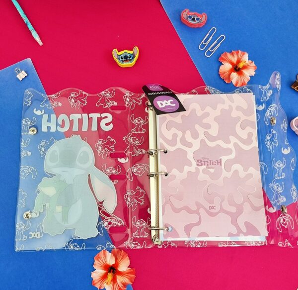 Fichário Colegial Disney Stitch em PVC Cristal DAC
