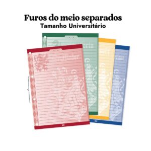 Refil Folhas Fichário Universitário Harry Potter COLORIDO - DAC