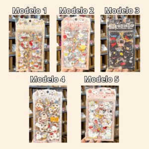 Pacote c/ 4 Cartelas Adesivo Gatinhos Cute - IMPORTADO - UND