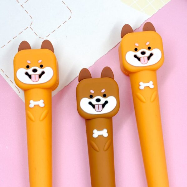 Caneta Fofa Emborrachada Dog - Pacote 4 Und