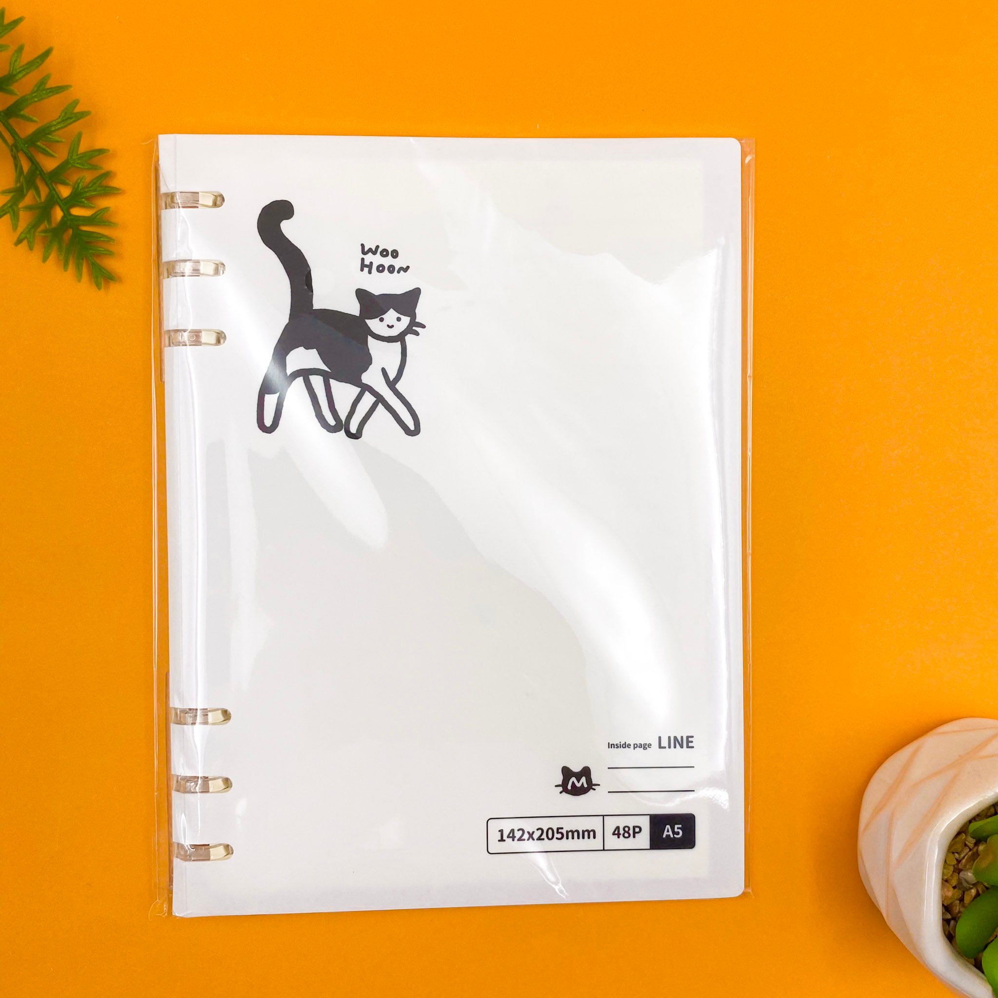 Caderno Fichário Reposicionável A5 Gatinho 48 fls 14,2x20,5cm - IMPORTADO - UND