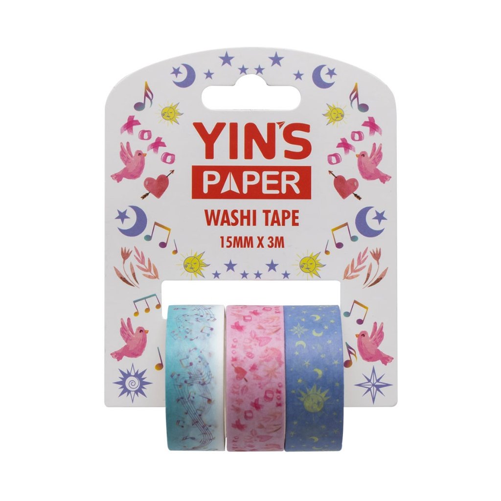 Fita Adesiva Washi Tape Romance 15mmx3m - YINS PAPER - BLISTER