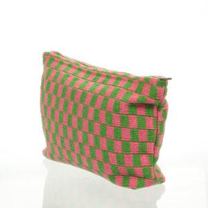 Necessaire Tricô VERDE E ROSA G 26x17x5 cm - FLORIE - UND
