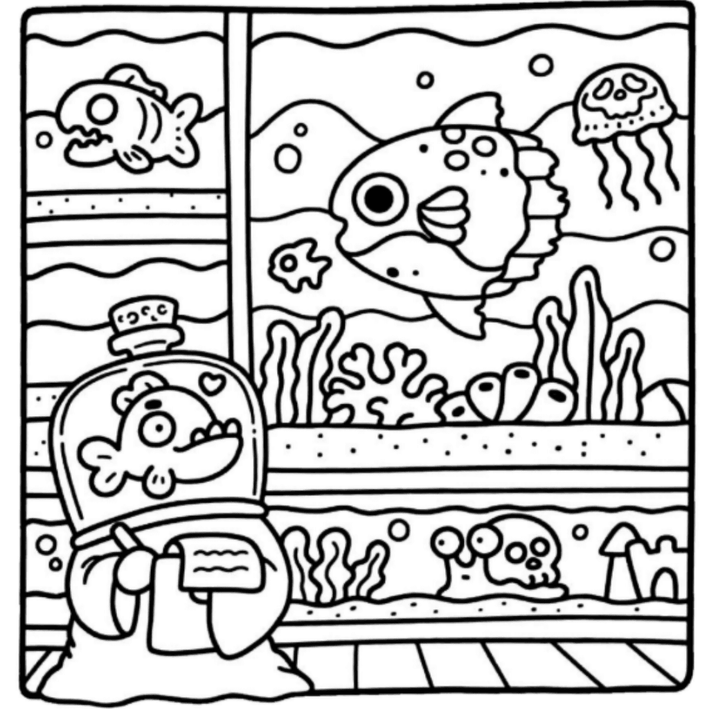 KIT Livro de Colorir Spooky Cutie Coco Wyo + 10 CANETAS TOUCH