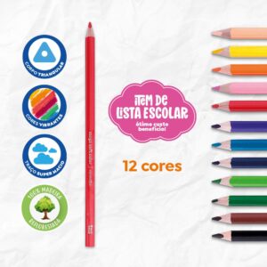 Lápis De Cor Mega Soft Color 12 Cores - TRIS - BLISTER