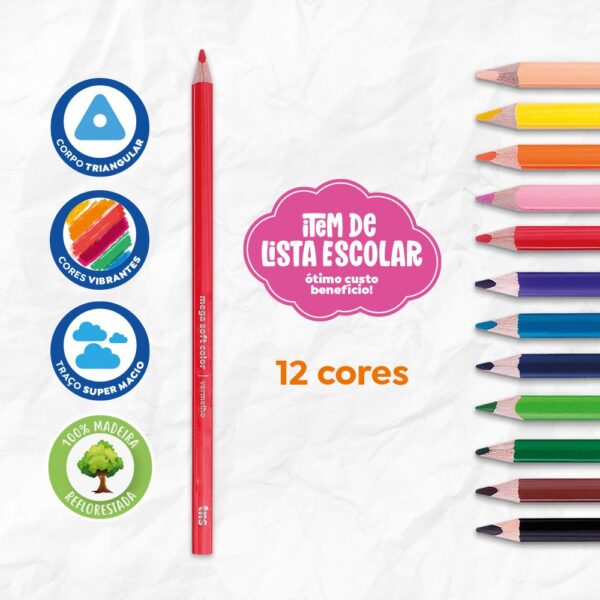 Lápis De Cor Mega Soft Color 12 Cores - TRIS - BLISTER
