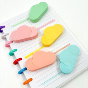 Marca Texto Nuvem Kit 5 Cores
