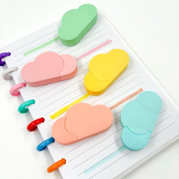 Marca Texto Nuvem Kit 5 Cores