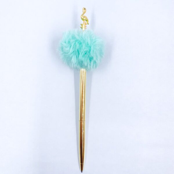 Caneta Metálica Pompom Flamingo