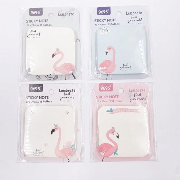 Bloco de Notas Adesivado Flamingos 70x70mm
