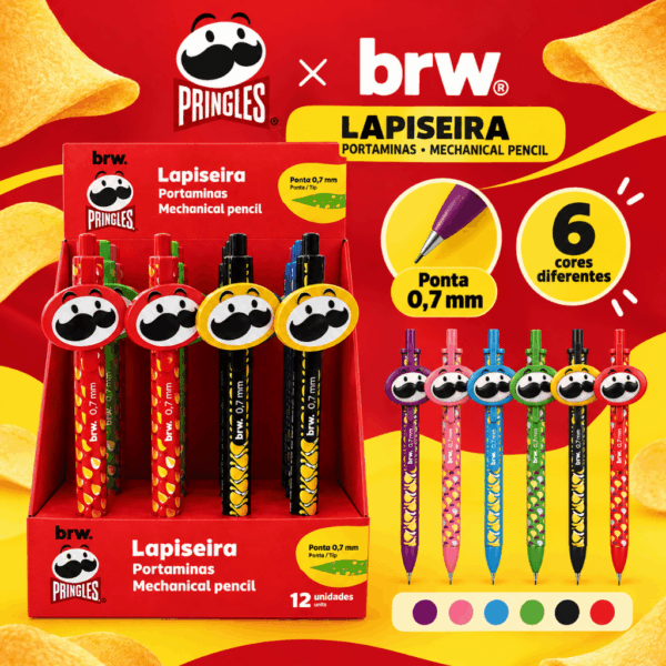Lapiseira Plástica Divertida 0.7mm PRINGLES - BRW - UND