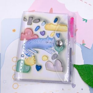 Mini Caderno Gatinho Capa c/ Fechamento e Mini Caneta - UND