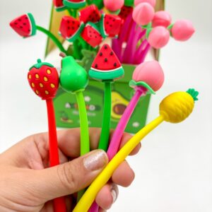 Caneta Flexível Dançante Frutinhas - Pacote 6 Und