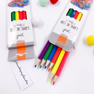 Lápis de Cor Sextavado Neon BRW - Blister 6 Cores