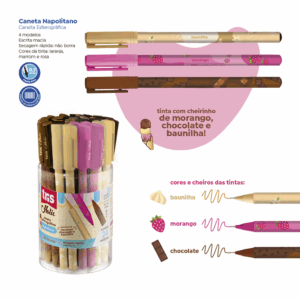 Caneta Esferográfica Napolitano Holic Docinhos 0.7mm c/ Cheirinho - TRIS - POTE 24 UND