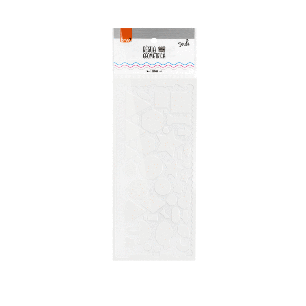 Régua Plástica Geométrica 20 cm BRW - Cx 12 Und