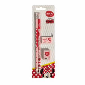 Kit Escolar Minnie Mouse 4 Peças MOLIN - BLISTER