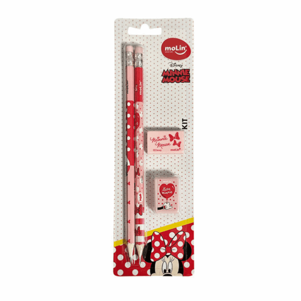 Kit Escolar Minnie Mouse 4 Peças MOLIN - BLISTER