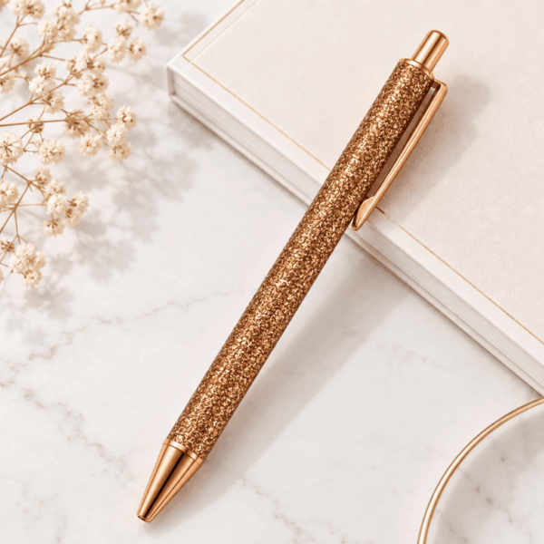 Caneta Premium Metálica Retrátil Glitter  - IMPORTADO - UND