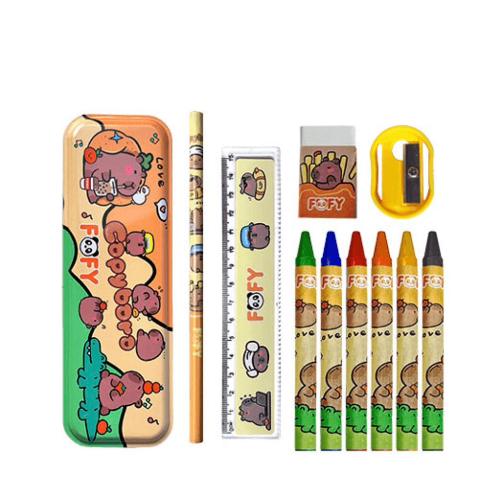 Kit Escolar Capivara Fofa 12 Peças - FOFY - BLISTER