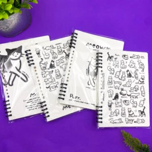 Caderno A5 Espiral  Reposicionável Gatinho Purr 52 fls 14,2x20,5cm - IMPORTADO - UND