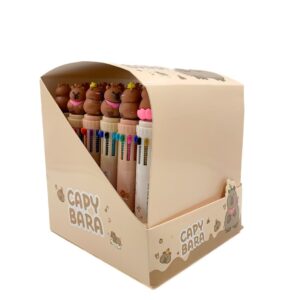 Caneta 10 Cores CAPIVARA Cute - CX 36 UND