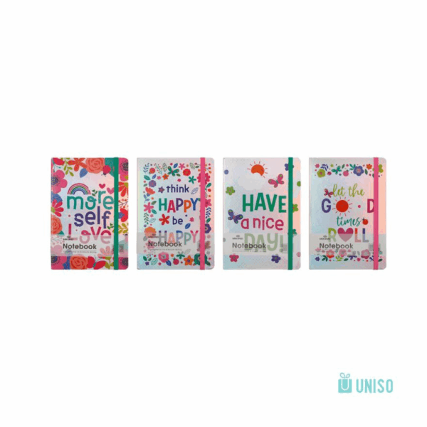 Caderno A6 Pautado Happy Day c/ Elástico 10,5x14,5cm 96 fls - UNISO - UND