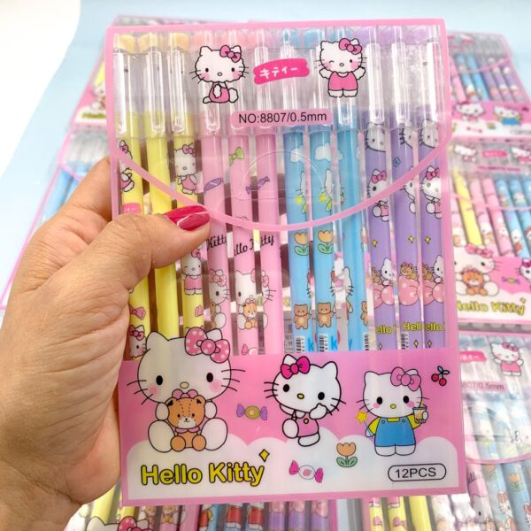 Caneta Fofa Apagável Hello Kitty - Blister 12 Und