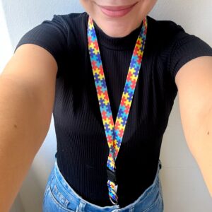 Cordão Estampado Autismo c/ Encaixe Plástico - 1 Und