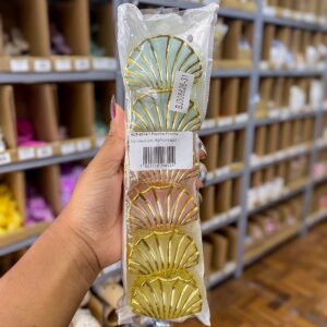 Presilha Piranha Concha 6 cm - IMPORTADO - PACOTE 6 UND