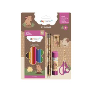 Kitão Escolar 7 Peças Capivara- SKYPAPER - BLISTER