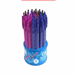 Caneta Esferográfica Spiro Retrátil Colorida  - CIS - DISPLAY 36 UND