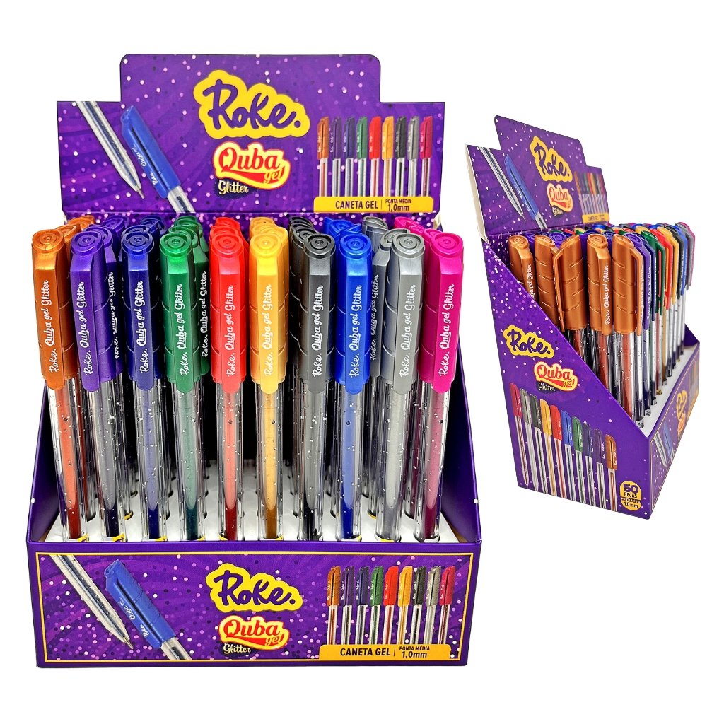 Caneta Gel Glitter 1.0mm Quba - ROKE - UND