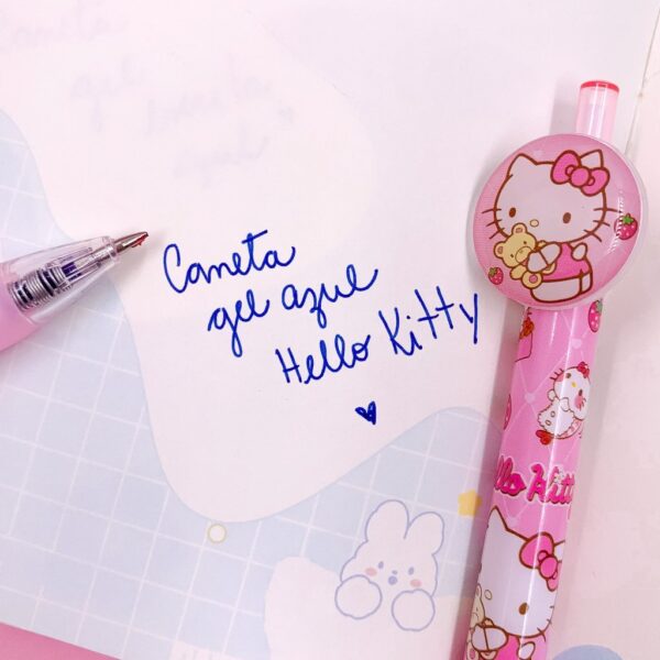 Caneta Clic Esferográfica Azul Hello Kitty - Cx 48 Und