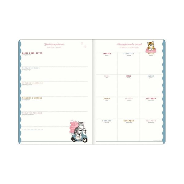 Planner 2027 Grampeado Gato Mofusand 17,8x25,4cm - TILIBRA - UND