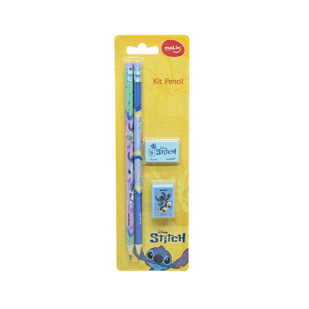 Kit Escolar 4 peças Stitch - MOLIN - BLISTER