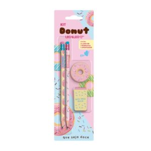 Kit Escolar Donut 4 Peças - LEO E LEO - BLISTER