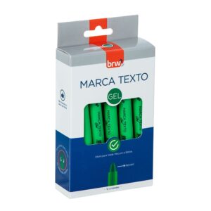 Marca Texto Fluorescente em Gel VERDE BRW - CX 12 UND