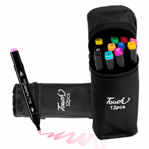 Caneta TOUCH Marcador Ponta Dupla - MALETA 12 CORES