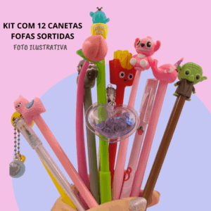 Caneta Fofa SORTIDA Lovelypen - KIT 12 UND