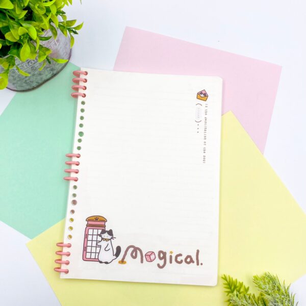 Caderno B5 Espiral Reposicionável Magical Cat 64 Fls 17,8x25,2cm - IMPORTADO - UND
