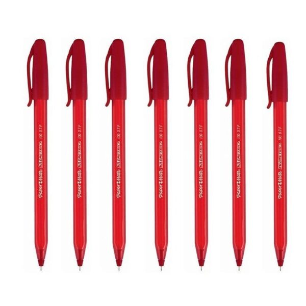 Caneta Kilométrica 100 Ponta Fina 0.7mm Vermelha Papermate - Cx 50 Und