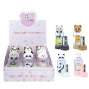 Apontador c/ Depósito Bichinhos Cute - FOFY - CX 12 UND
