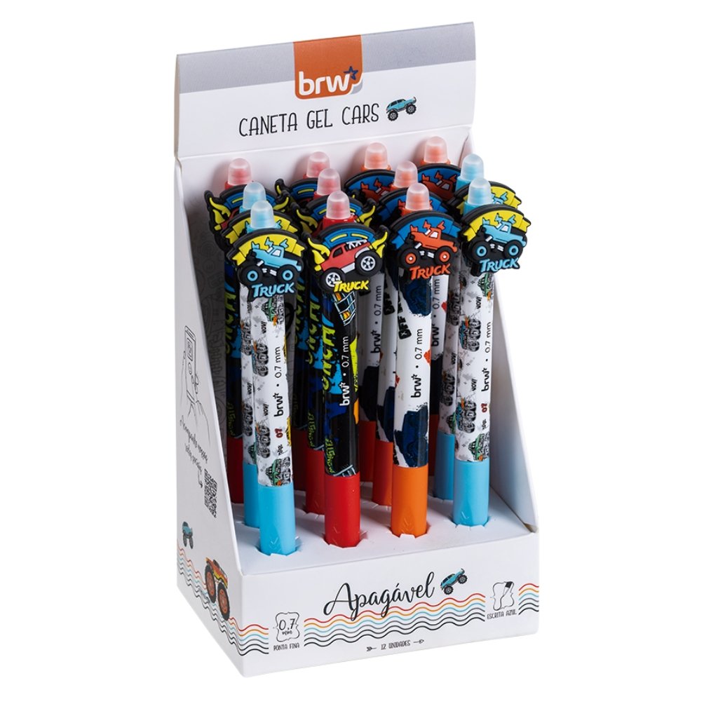 Caneta Esferográfica Gel Apagável 0,7mm Cars - BRW - UND